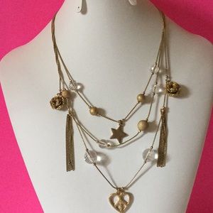 Betsey Johnson vintage star rose necklace